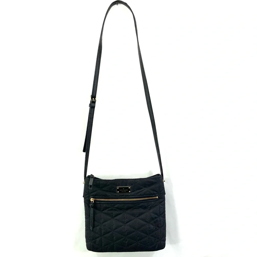 KATE SPADE Black Wilson Road Quilted Dessi Bag Crossbody Handbag Purse - Picture 2 of 15